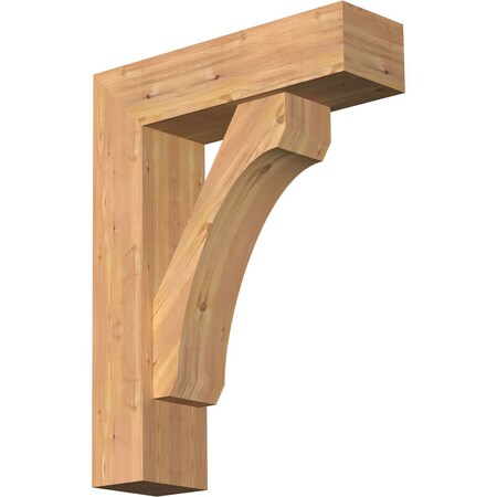 Ekena Millwork Legacy Block Smooth Bracket w/ Offset Brace, Western Red Cedar, 7 1/2"W x 26"D x 34"H BKT0806X26X34LEC05SWR